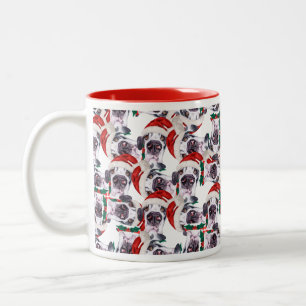 Tasse 2 Couleurs Motif de Noël drôle de Grand Danois