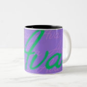 Tasse 2 Couleurs Motif de nom extensible Ava (Devant droit)