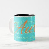 Tasse 2 Couleurs Motif de noms répétés Aurora (Devant gauche)