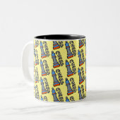 Tasse 2 Couleurs motif de pièce d'échecs (Devant gauche)