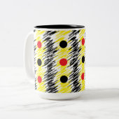 Tasse 2 Couleurs Motif de point de Polka Scribble Abstrait (Devant gauche)