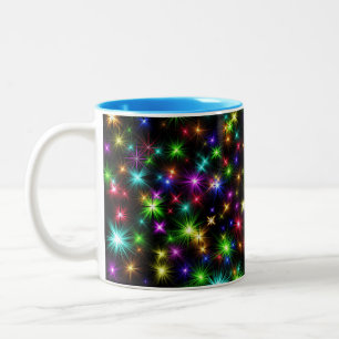 Tasse 2 Couleurs Motif de rayons d'étoile de Noël multicolore