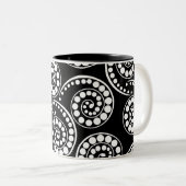 Tasse 2 Couleurs Motif de remous de Paisley moderne (Devant droit)