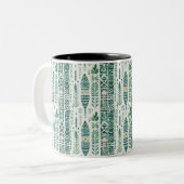 Tasse 2 Couleurs Motif de saumure vert (Devant gauche)