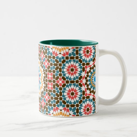 Tasse 2 Couleurs Motif de style marocain (Droit)