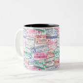 Tasse 2 Couleurs Motif de tampon Visa moderne (Devant gauche)