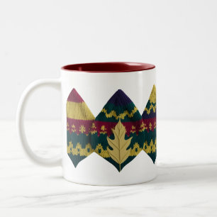 Tasse 2 Couleurs Motif de tricot Fair Isle d'automne Feuille d'auto
