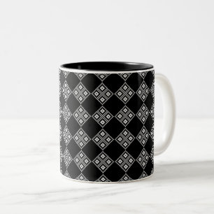 Tasse 2 Couleurs Motif de Tricot noir et blanc estonien