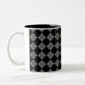 Tasse 2 Couleurs Motif de Tricot noir et blanc estonien (Gauche)