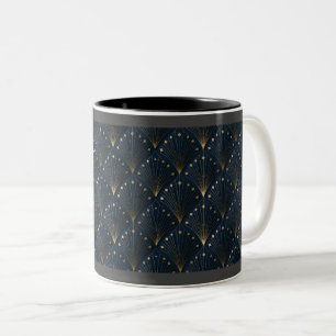 Tasse 2 Couleurs Motif déco bleu et or