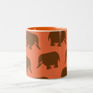 Tasse 2 Couleurs Motif d'éléphant indien