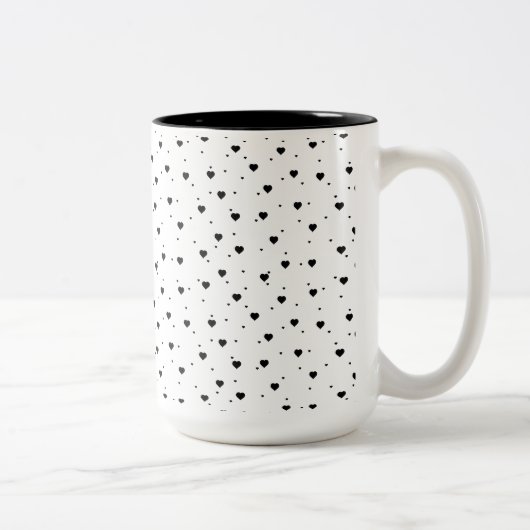 Tasse 2 Couleurs Motif des Coeurs Noirs mignons (Droit)