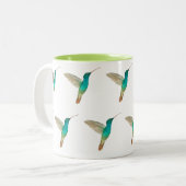 Tasse 2 Couleurs motif des colibris turquoise (Devant gauche)