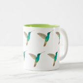Tasse 2 Couleurs motif des colibris turquoise (Devant droit)