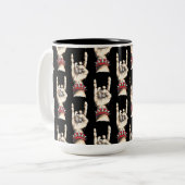 Tasse 2 Couleurs Motif des cornes noires (Devant gauche)