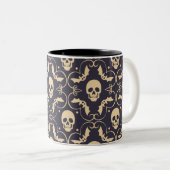 Tasse 2 Couleurs Motif des crânes d'Halloween (Devant droit)