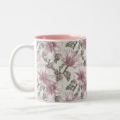 Tasse 2 Couleurs Motif des fleurs d'hibiscus roses rousses (Gauche)