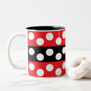 Tasse 2 Couleurs Motif des rayures de points Polka