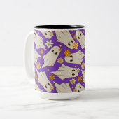 Tasse 2 Couleurs Motif d'Halloween Ghosts (Devant gauche)