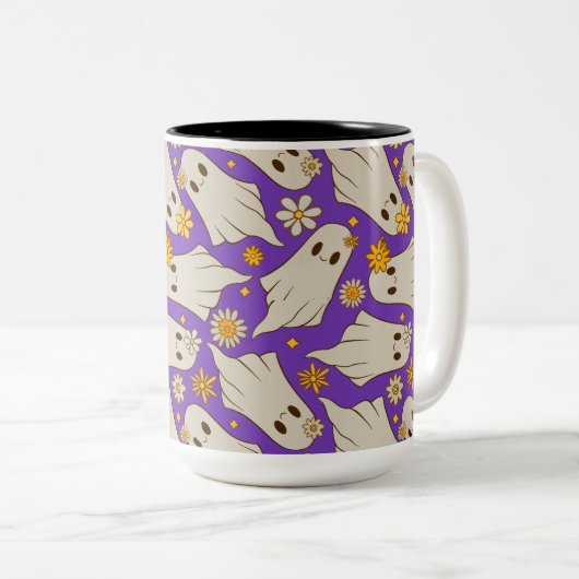 Tasse 2 Couleurs Motif d'Halloween Ghosts (Devant droit)
