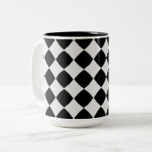 Tasse 2 Couleurs Motif diamant noir et blanc (Devant gauche)
