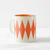 Tasse 2 Couleurs Motif diamant orange rétro (Devant gauche)