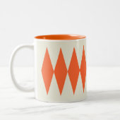 Tasse 2 Couleurs Motif diamant orange rétro (Gauche)