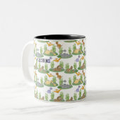 Tasse 2 Couleurs Motif Dinosaure de l'arbre des enfants mignons Per (Devant gauche)