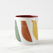 Tasse 2 Couleurs motif d'oiseau moderne rétro (Centre)