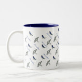 Tasse 2 Couleurs Motif d'oiseaux hirondelles (Gauche)