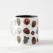 Tasse 2 Couleurs Motif du peloton | Deadshot Emoji de suicide (Devant gauche)