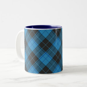 Tasse 2 Couleurs Motif écossais simple en bleu foncé
