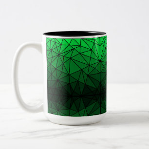 Tasse 2 Couleurs Motif en verre tendu 02.Vert.Ligne noire BG