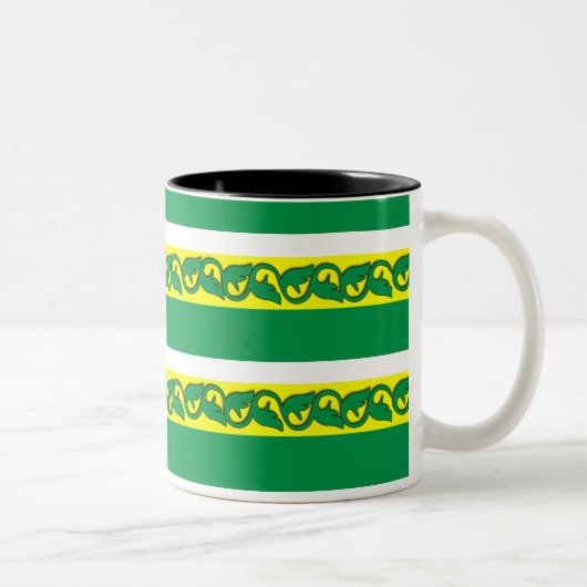 Tasse 2 Couleurs motif feuille (Droit)