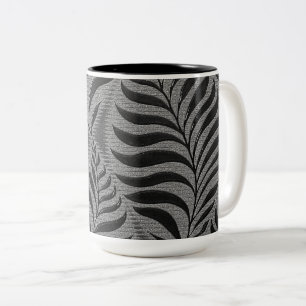 Tasse 2 Couleurs Motif Feuille argent