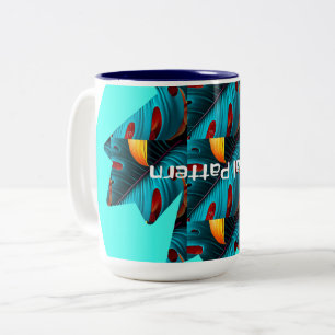 Tasse 2 Couleurs Motif feuille de palme verte