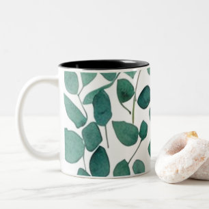 Tasse 2 Couleurs Motif Feuille Eucalyptus