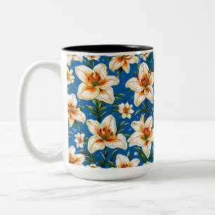 Tasse 2 Couleurs Motif fleurs de lys