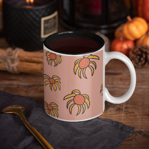 Tasse 2 Couleurs Motif floral à marguerite à œil noir