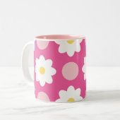 Tasse 2 Couleurs Motif Floral rose doux (Devant gauche)