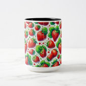 Tasse 2 Couleurs Motif Fraises (Centre)