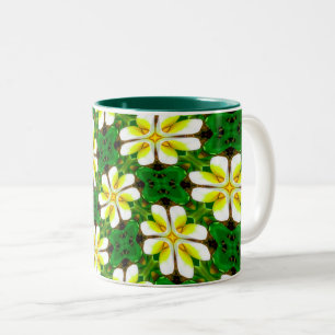 Tasse 2 Couleurs Motif frangipanier jaune
