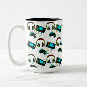 Tasse 2 Couleurs Motif Gamer Retro Neon
