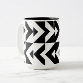 Tasse 2 Couleurs Motif géométrique Chevron noir et blanc (Devant gauche)