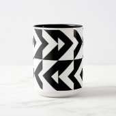 Tasse 2 Couleurs Motif géométrique Chevron noir et blanc (Centre)