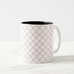 Tasse 2 Couleurs Motif géométrique en treillis rose doux