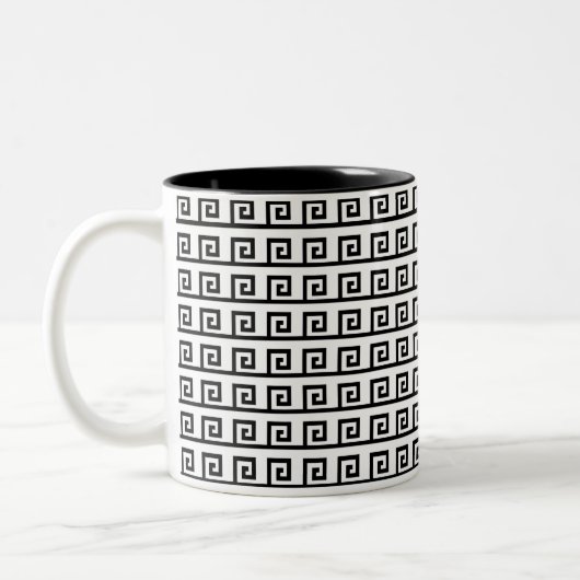 Tasse 2 Couleurs Motif géométrique grec noir et blanc (Gauche)