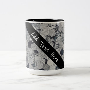 Tasse 2 Couleurs Motif géométrique gris, blanc et noir