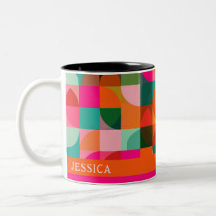Tasse 2 Couleurs Motif géométrique moderne du milieu du siècle