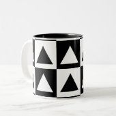 Tasse 2 Couleurs Motif géométrique triangle noir et blanc (Devant gauche)